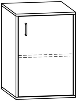 Produktbild von PROLINE Türschrank, B 53,1 x H 75 x T 60 cm, PG1