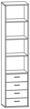 Produktbild von PROLINE Kombinationsschrank, B 53,1 x H 225 x T 40 cm, PG1