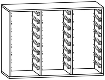 Produktbild von PROLINE Schrank für Kunststoffkisten, B 104,2 x H 75 x T 40 cm, PG1