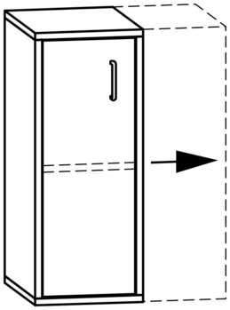 Produktbild von PROLINE Ausgleichs-Türschrank, B 30 - 53 x H 75 x T 40 cm, PG1