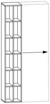 Produktbild von PROLINE Ausgleichs-Regalschrank, B 40 - 104,2 x H 225 x T 40 cm, PG1