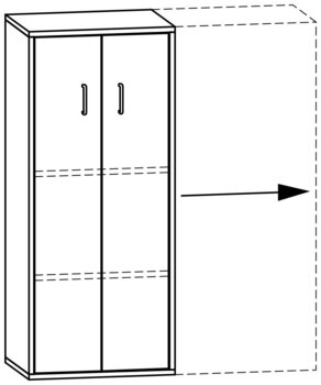 Produktbild von PROLINE Ausgleichs-Türschrank, B 53 - 104,2 x H 125 x T 40 cm, PG2