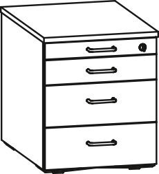 Produktbild von DESKLINE Rollcontainer, B 43,6 x H 54,5 x T 60 cm, PG1