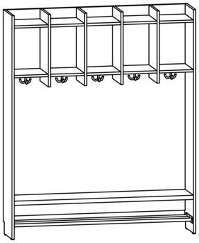 Produktbild von AROBA Krippen-Standgarderobe, B 124,6 x H 150,5 x T 27,5 cm, PG1