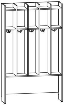Produktbild von AROBA Hort-Standgarderobe, B 100 x H 166,5 x T 27,5 cm, PG2