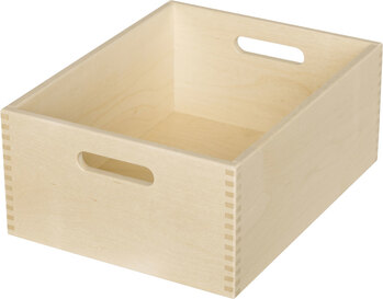 Produktbild von Mobi-Line Materialkästen. Birke massiv. B 28 x H 15 x T 36 cm. Natur. 2 Grifflöcher