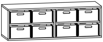 Produktbild von mobiLINE Schrank, B 122 x H 40,3 x T 40 cm, Kästen farbig