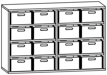 Produktbild von mobiLINE Schrank, B 122 x H 78,7 x T 40 cm, Kästen farbig