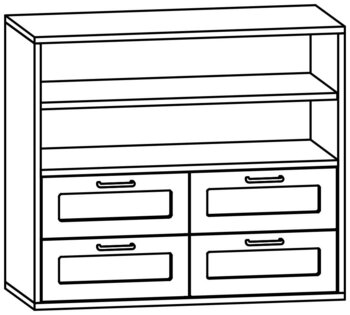 Produktbild von mobiLINE Schrank, B 90,5 x H 78,7 x T 40 cm, Fronten farbig