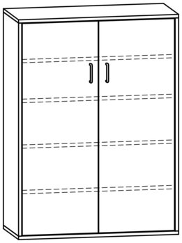 Produktbild von mobiLINE Schrank, B 90,5 x H 123,5 x T 40 cm, Fronten natur