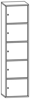 Produktbild von mobiLINE Personalschrank, B 47,3 x H 184,3 x T 40 cm, Fronten farbig